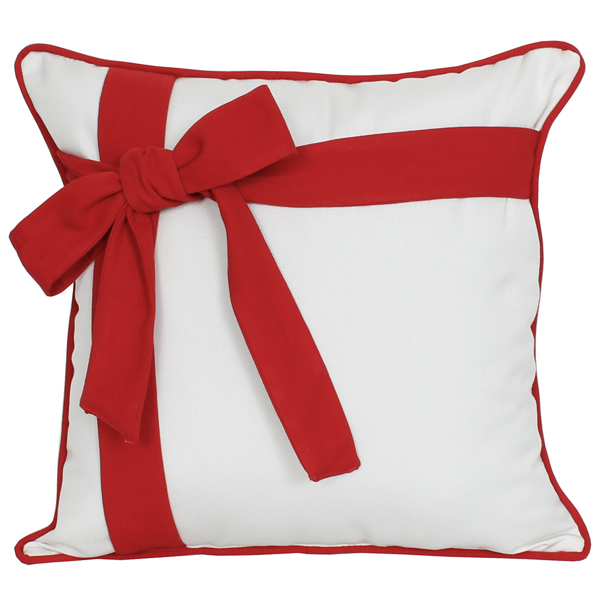 Outdoor Pillow 20" Square with Red Bow