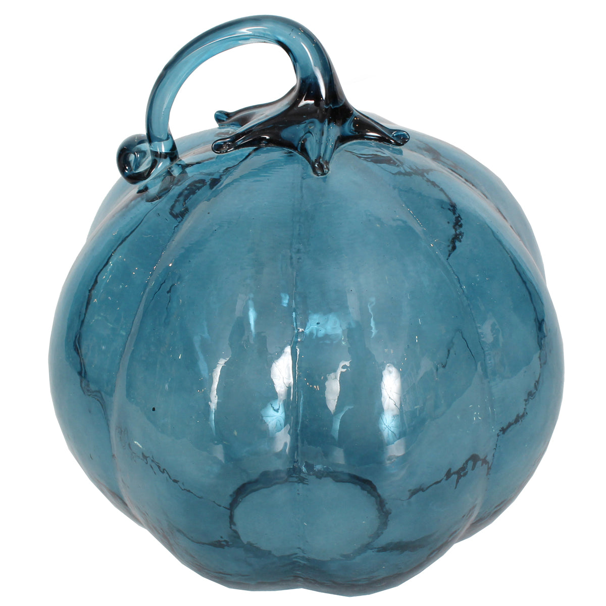 Pumpkin 6" X 7"H Glass Indigo