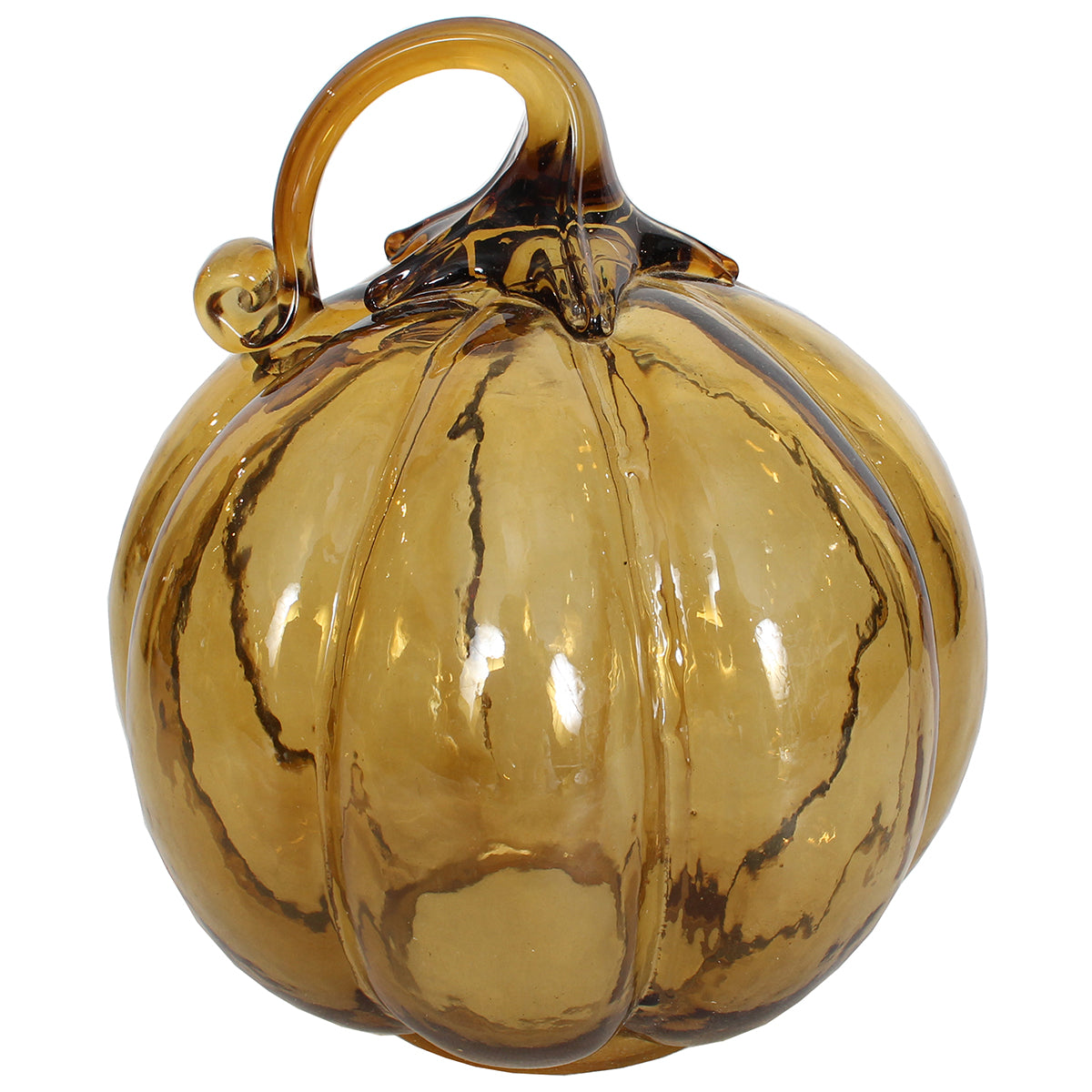 Pumpkin 8" X 9"H Glass Topaz