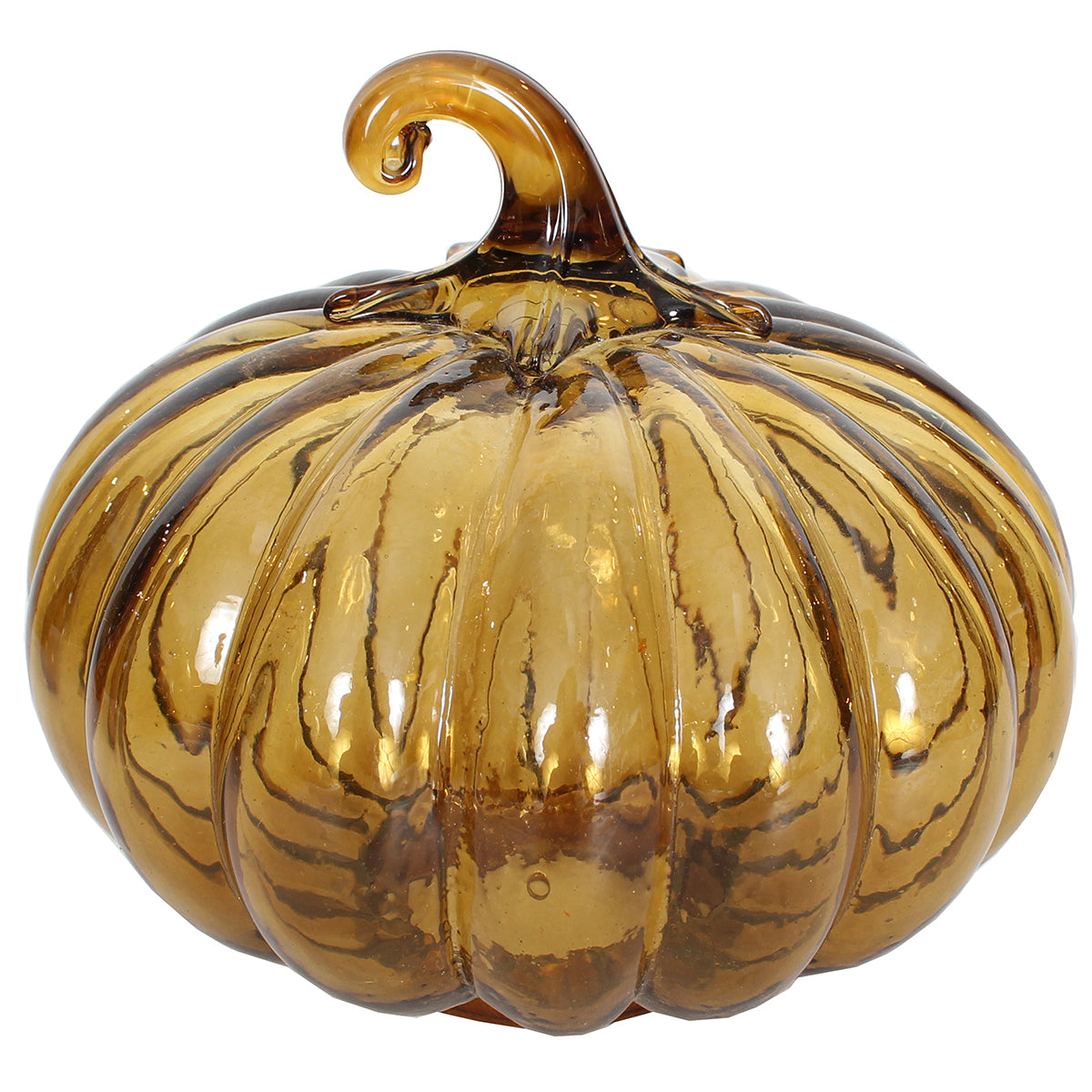 Pumpkin 7.5" X 7"H Glass Topaz