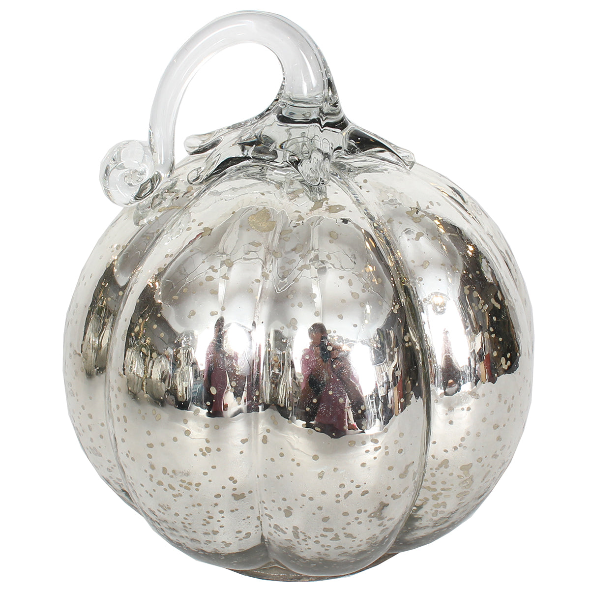 Pumpkin 4.5" X 5"H Glass Silver