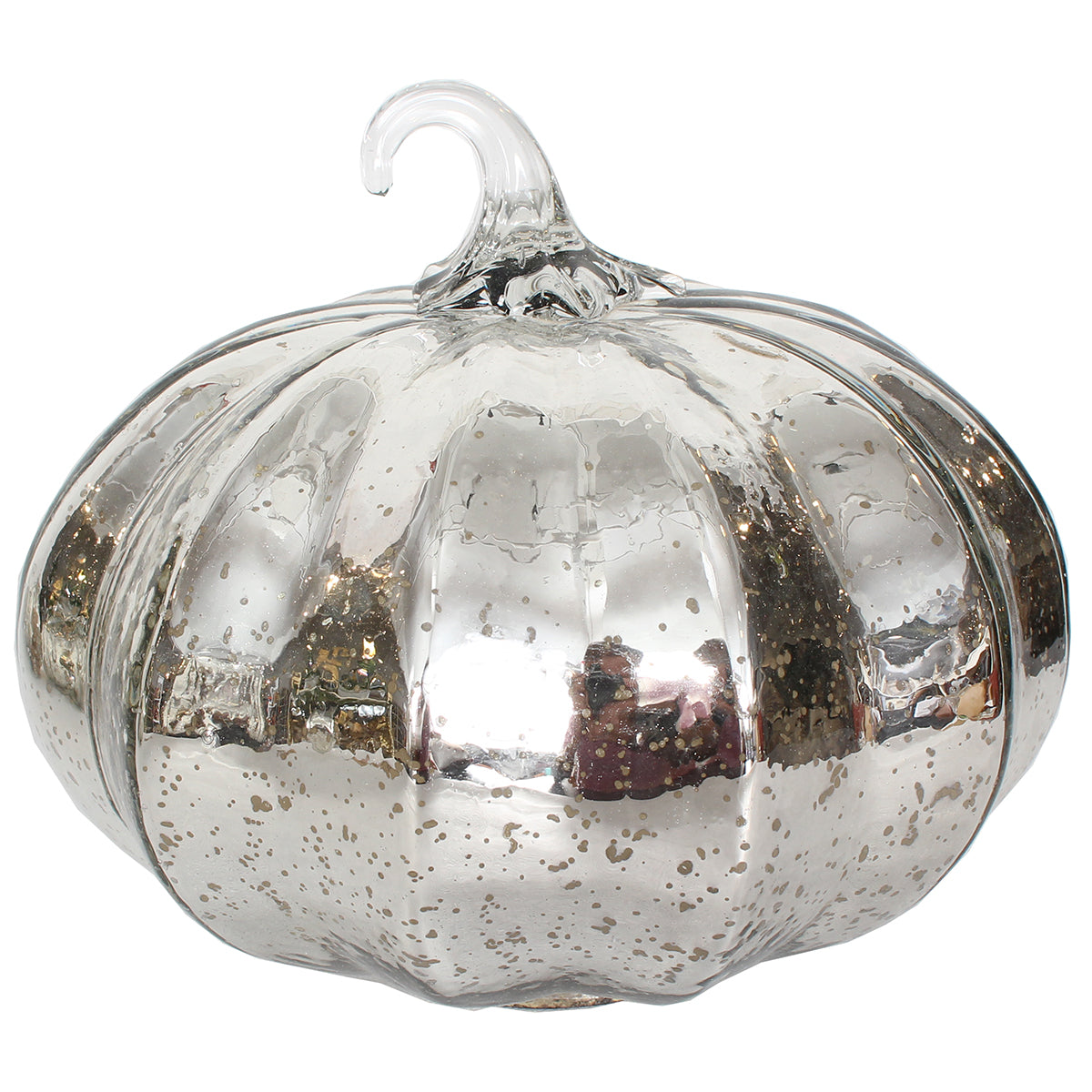 Pumpkin 9" X 8"H Glass Silver