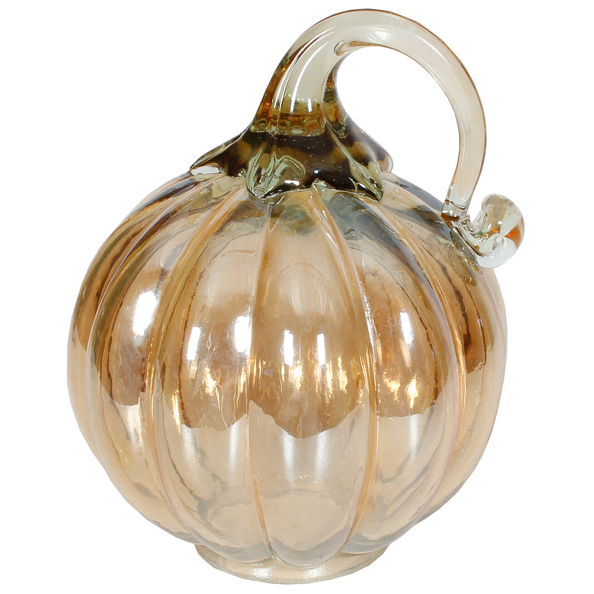 Pumpkin 4.5" X 5"H Glass Luster Gold