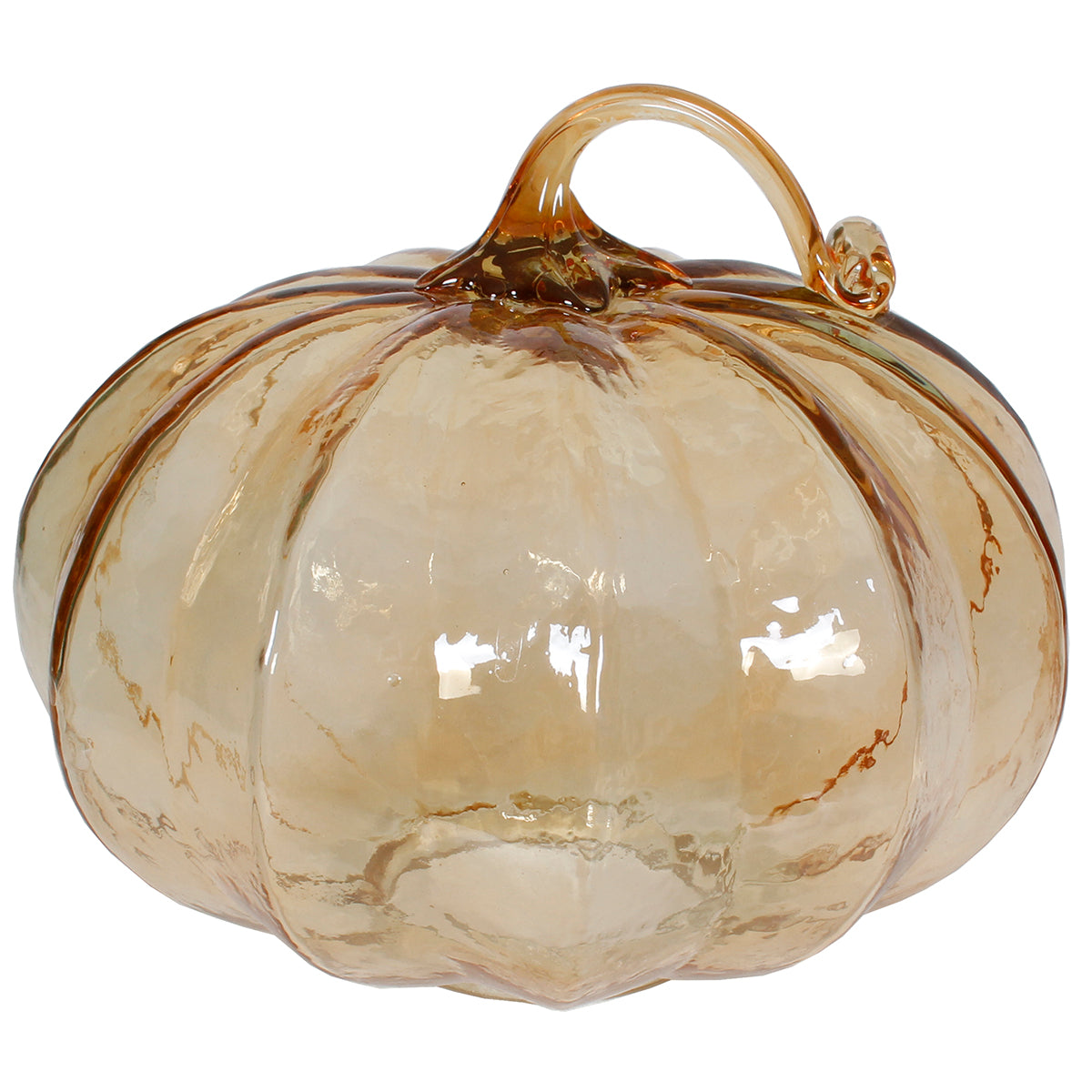 Pumpkin 9" X 8"H Glass Luster Gold