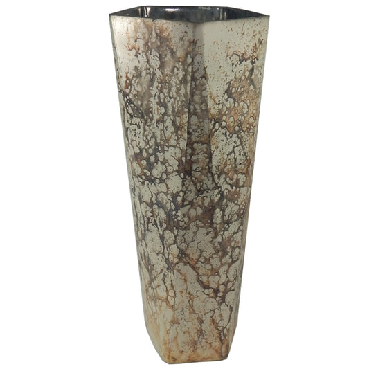 Vase 6"W X 18"H Glass Burnt Gold