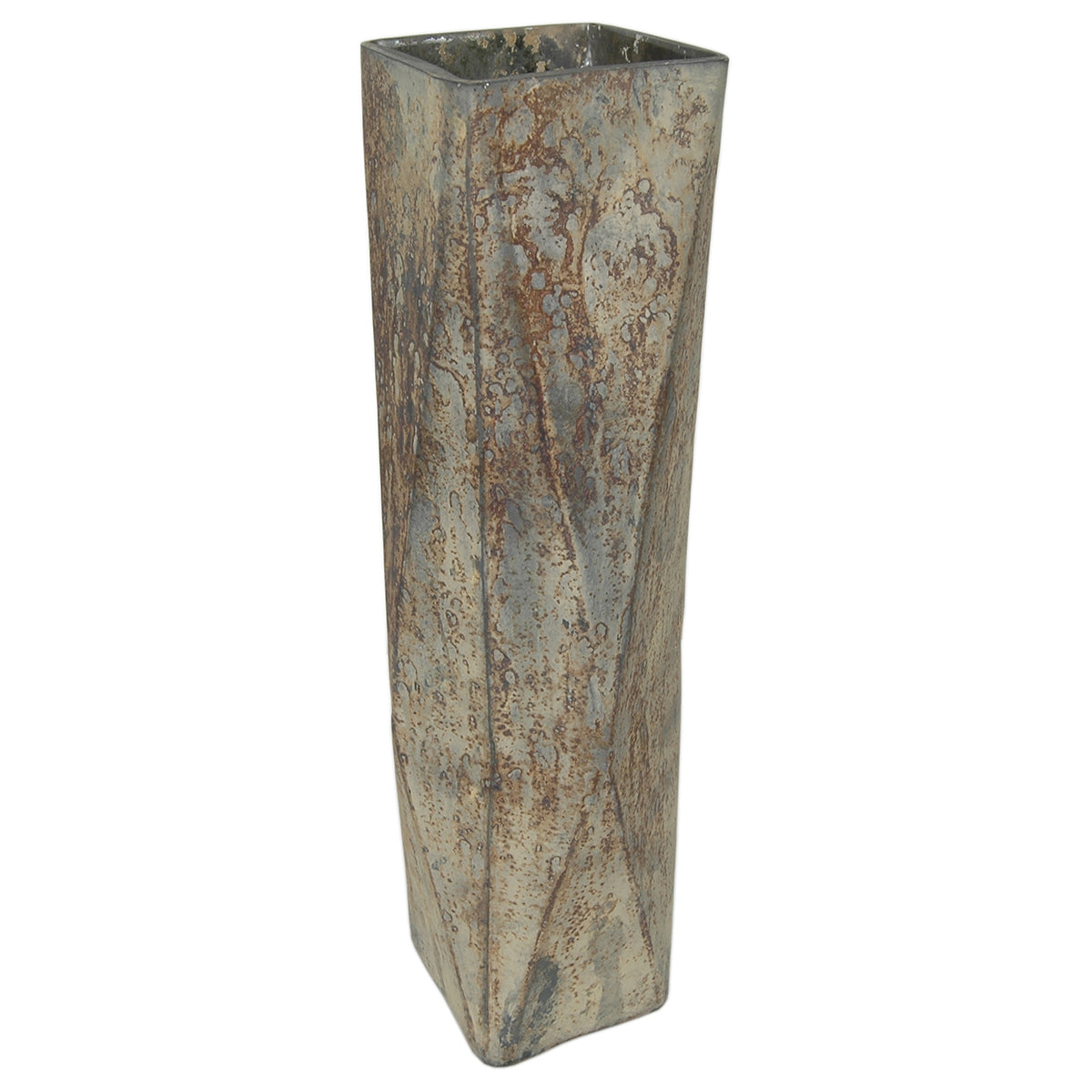 Vase 4"W X 13"H Glass Burnt Gold