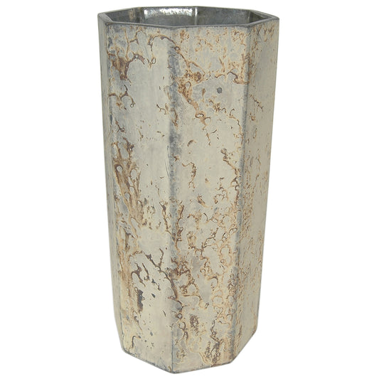 Vase 4"W X 9"H Glass Burnt Gold