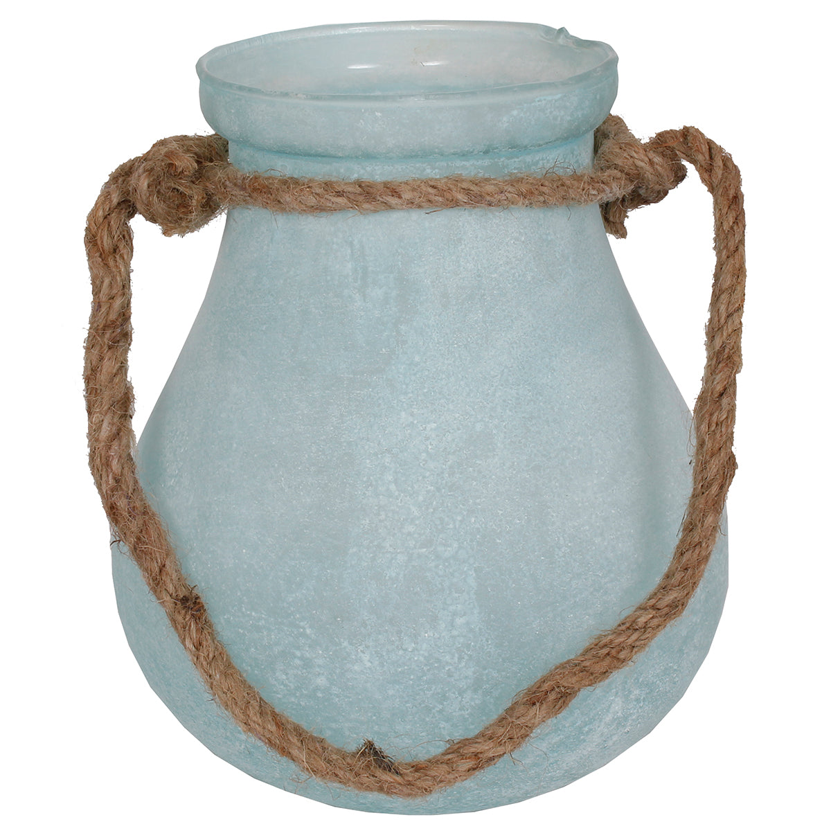 Lantern Tear Drop 7"W X 8" H Glass Blue