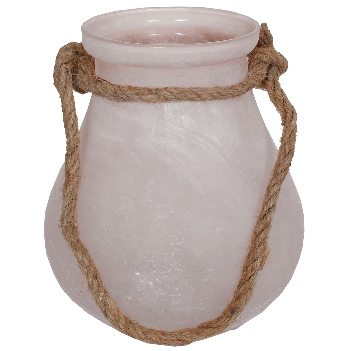 Lantern Tear Drop 7"W X 8" H Glass Pink