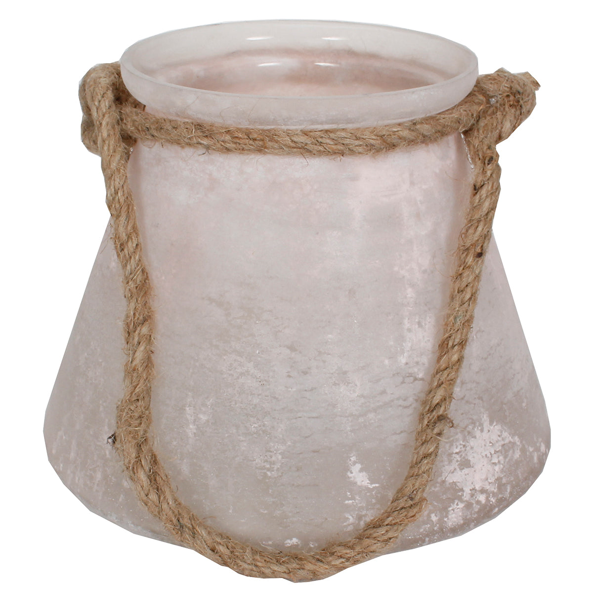 Lantern Beaker 8"W X 6" H Glass Pink