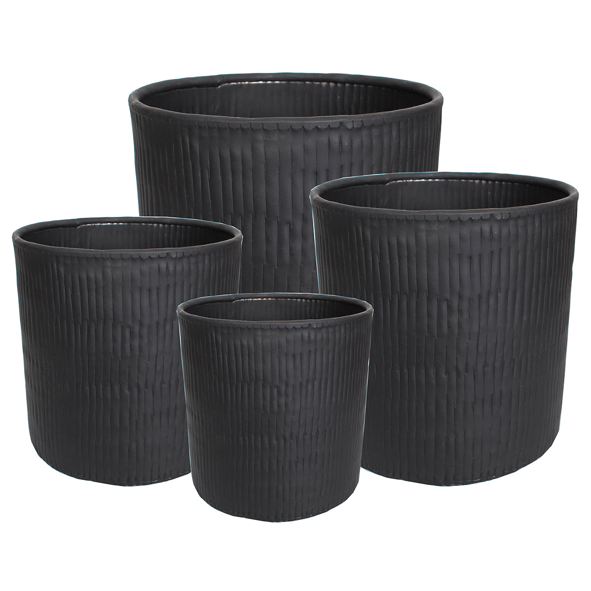 Planter Set 4 6" 8" 10" 12" Black