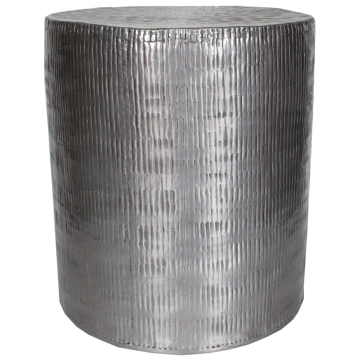 Aluminum Table/Stool Ribbed 16" x 18" Silver