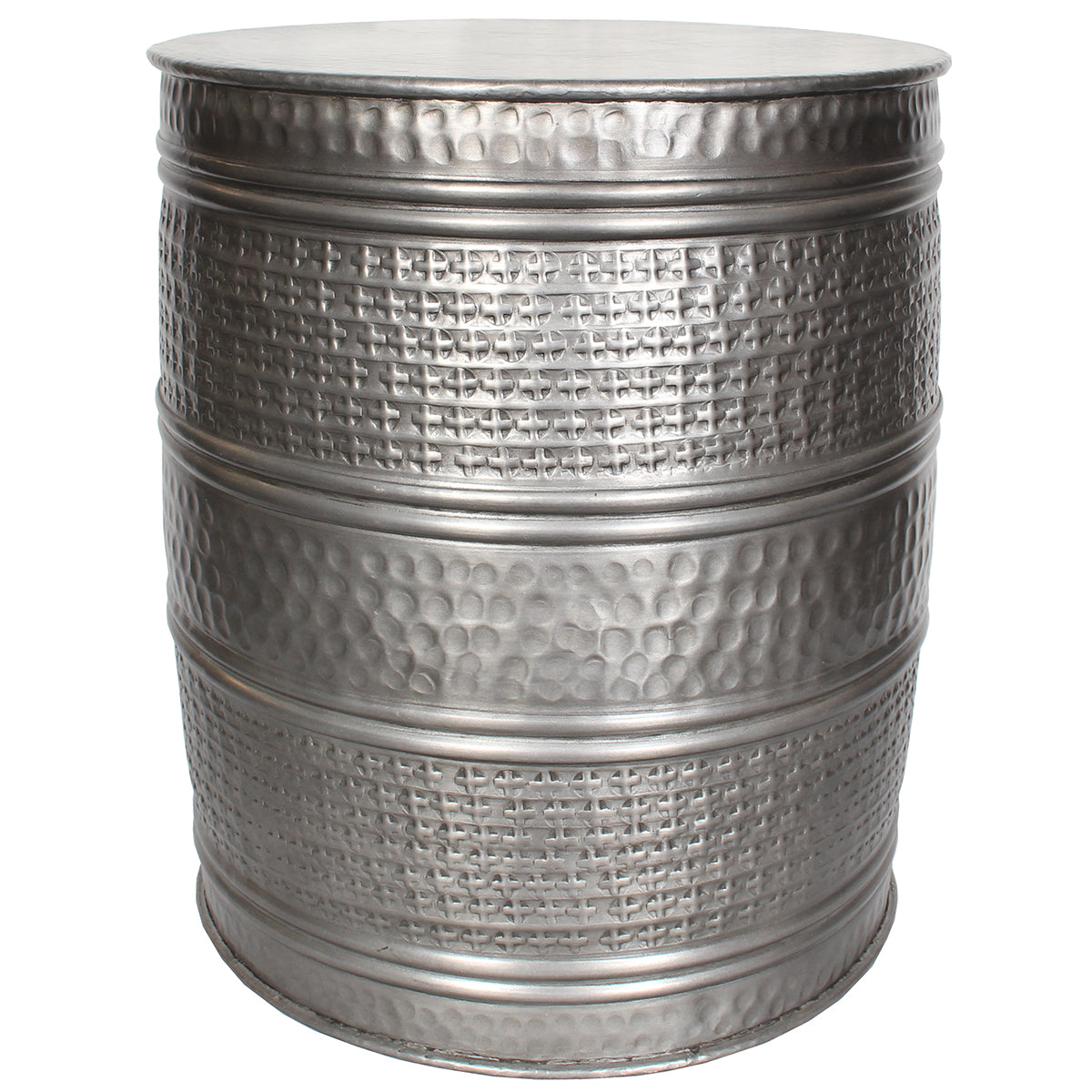 Aluminum Table/Stool Embossed 16" x 19" Silver