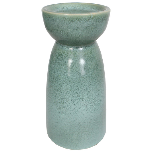 Candle Holder Ceramic 4.25"W X 8"H Sage Matte