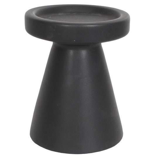 Candle Holder Ceramic 4.25"W X 4"H Charcoal Matte