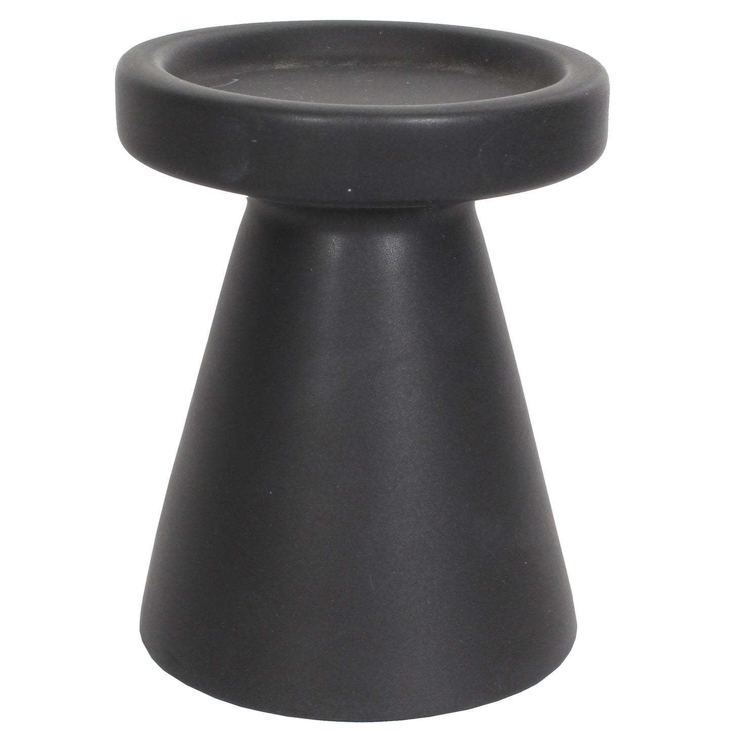 Candle Holder Pillar Ceramic 4.25"W X 4"H Charcoal Matte