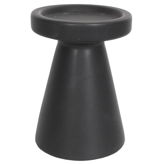 Candle Holder Ceramic 4.25"W X 6"H Charcoal Matte