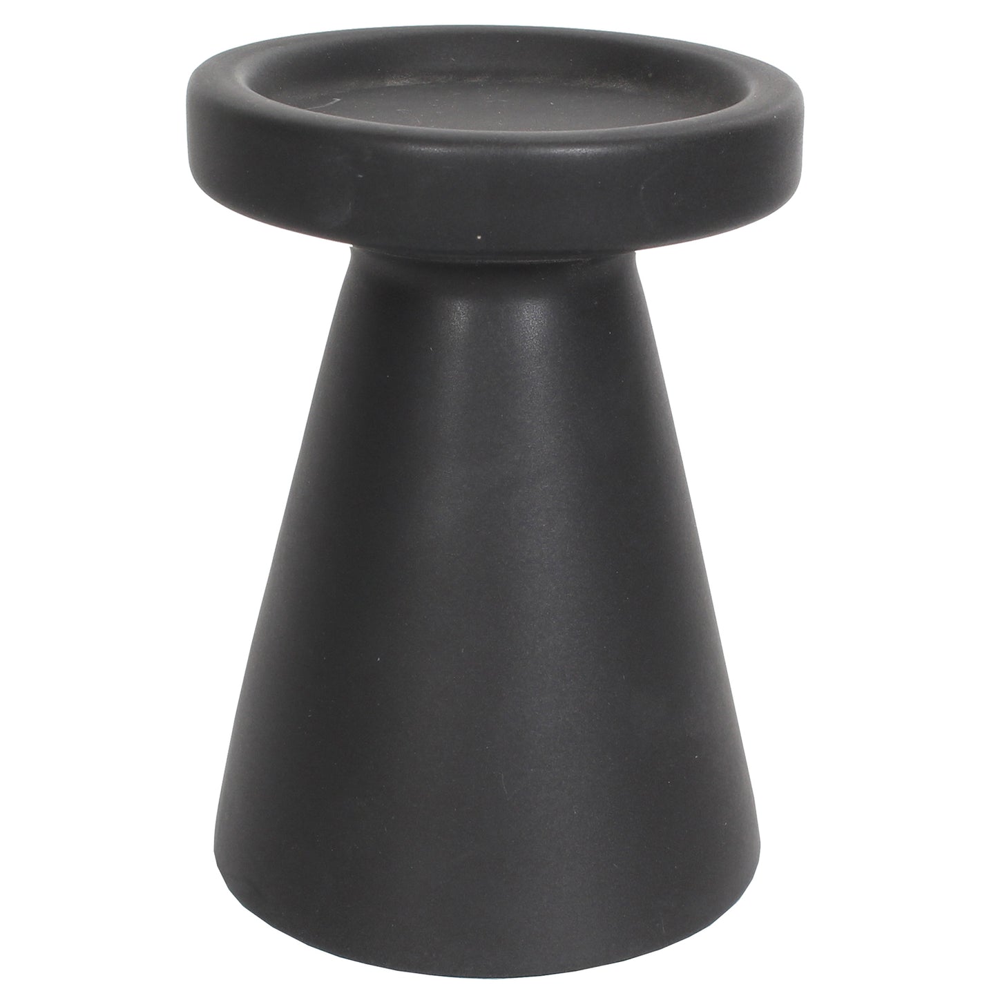 Candle Holder Pillar Ceramic 4.25"W X 6"H Charcoal Matte