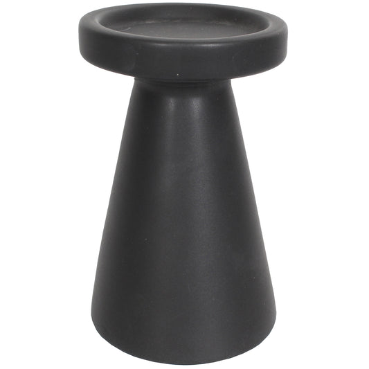Candle Holder Ceramic 4.25"W X 8"H Charcoal Matte