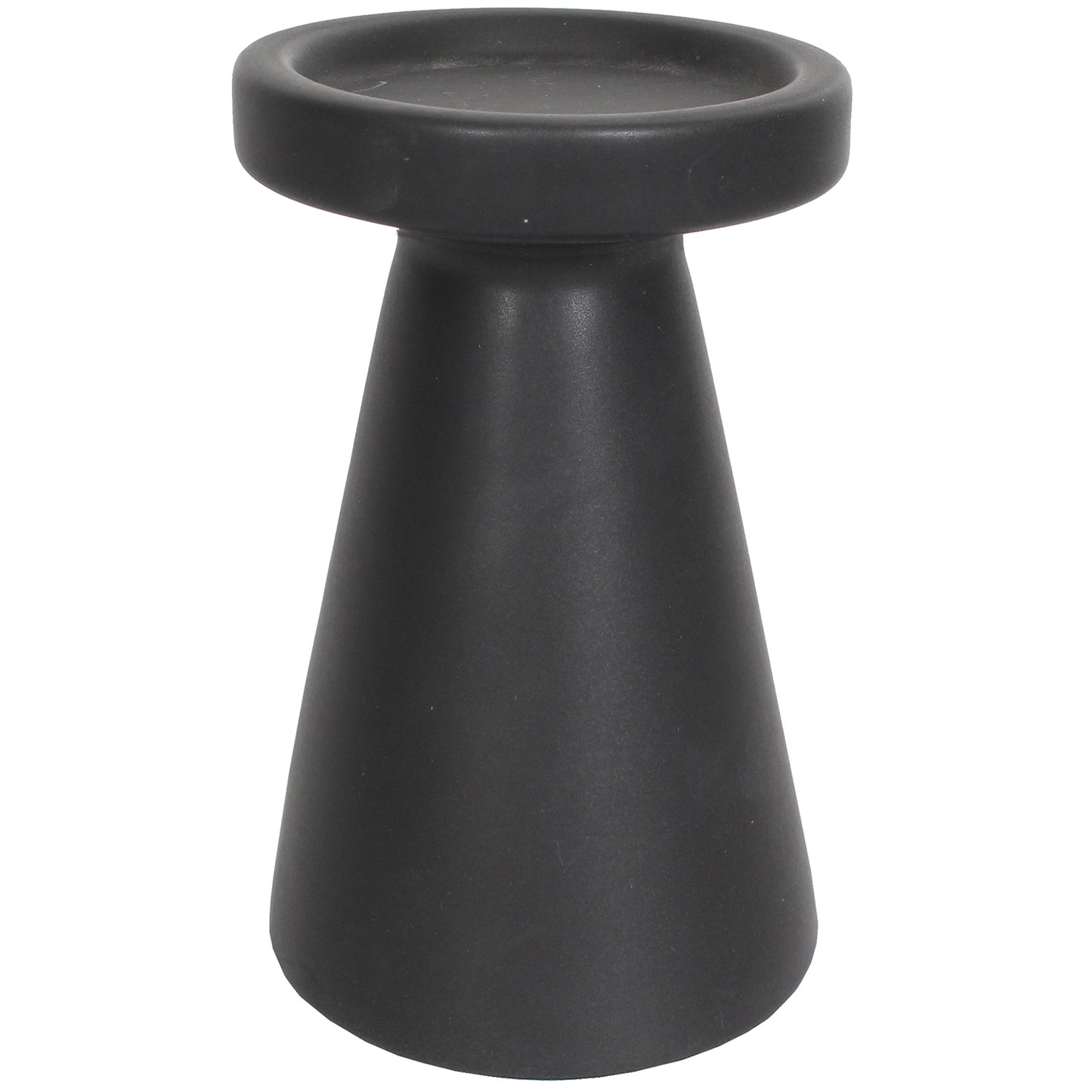 Candle Holder Pillar Ceramic 4.25"W X 8"H Charcoal Matte