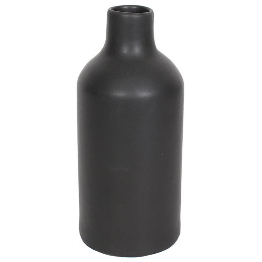 Vase Stoneware 8"H Charcoal Matte