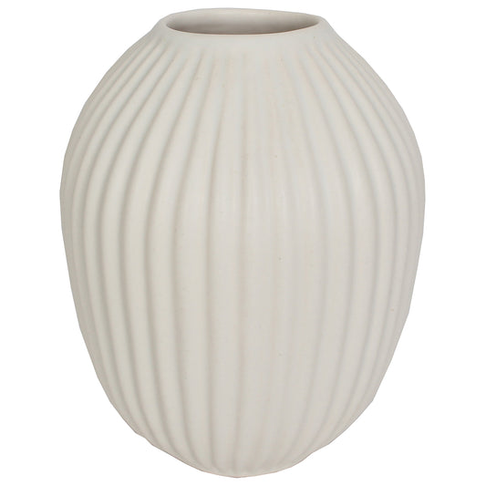 Vase Stoneware 8"H Ivory Matte