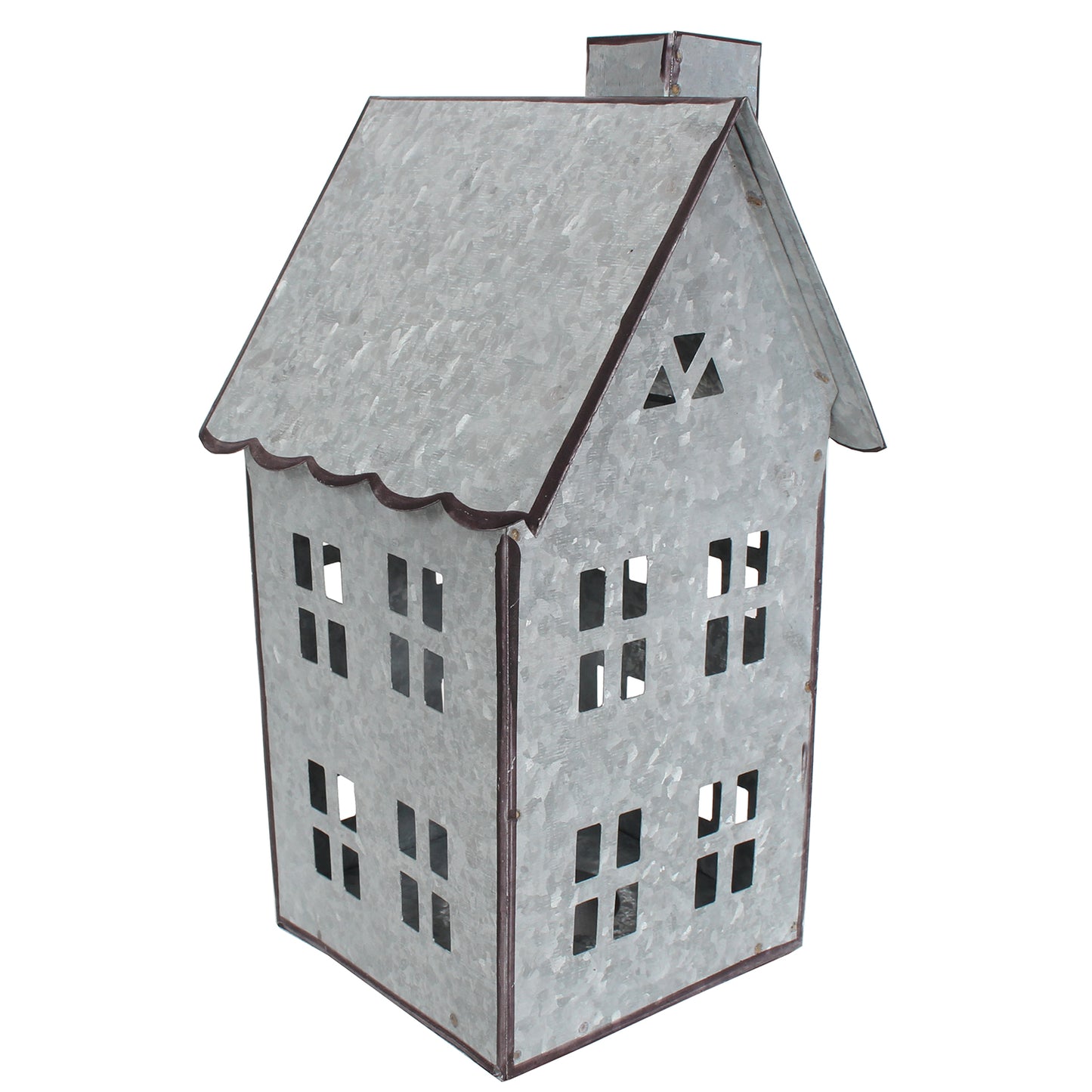 Village House 9"H x 4" x 4" Galvanized