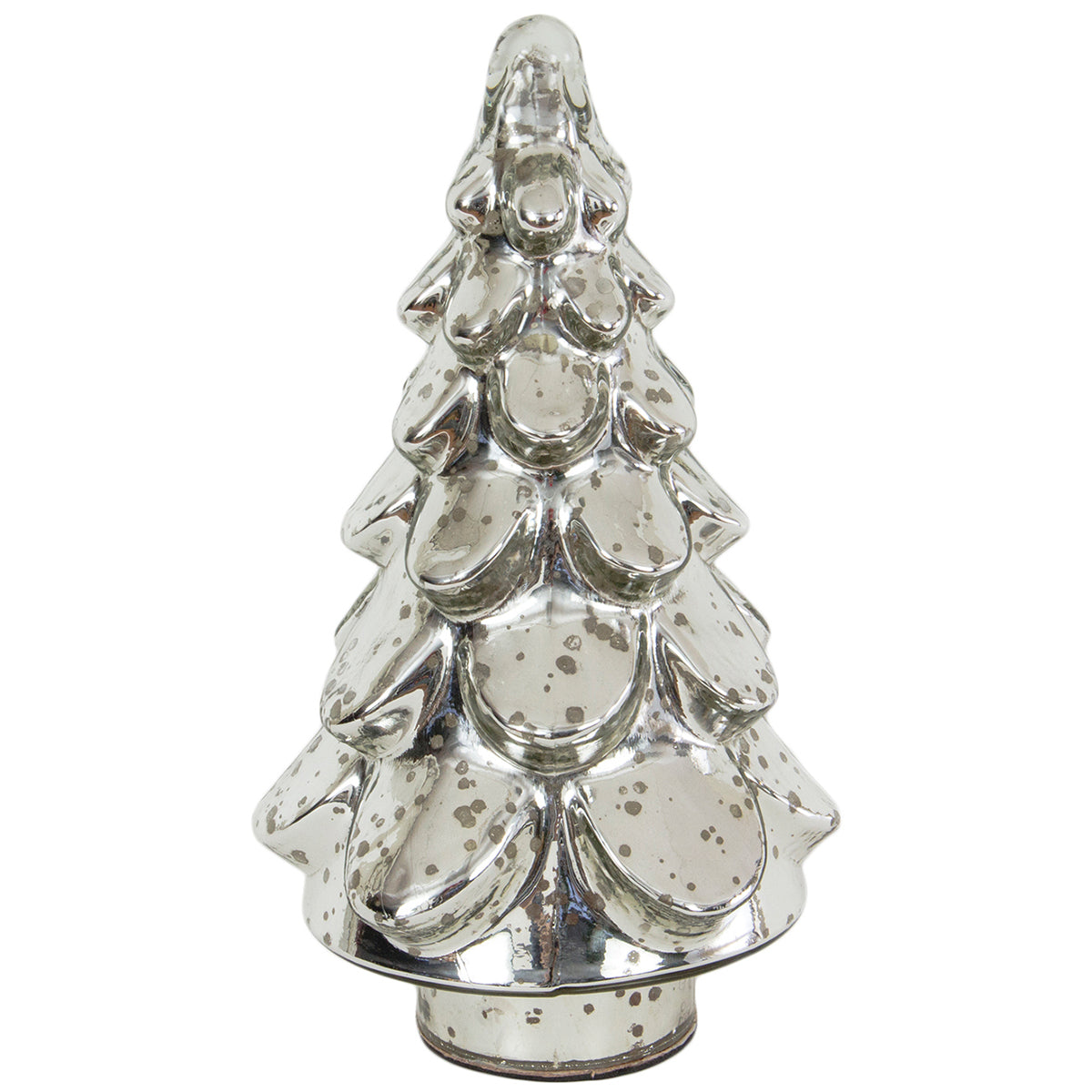 Xmas Tree Dimple 4"W X 8"H Mercury Silver