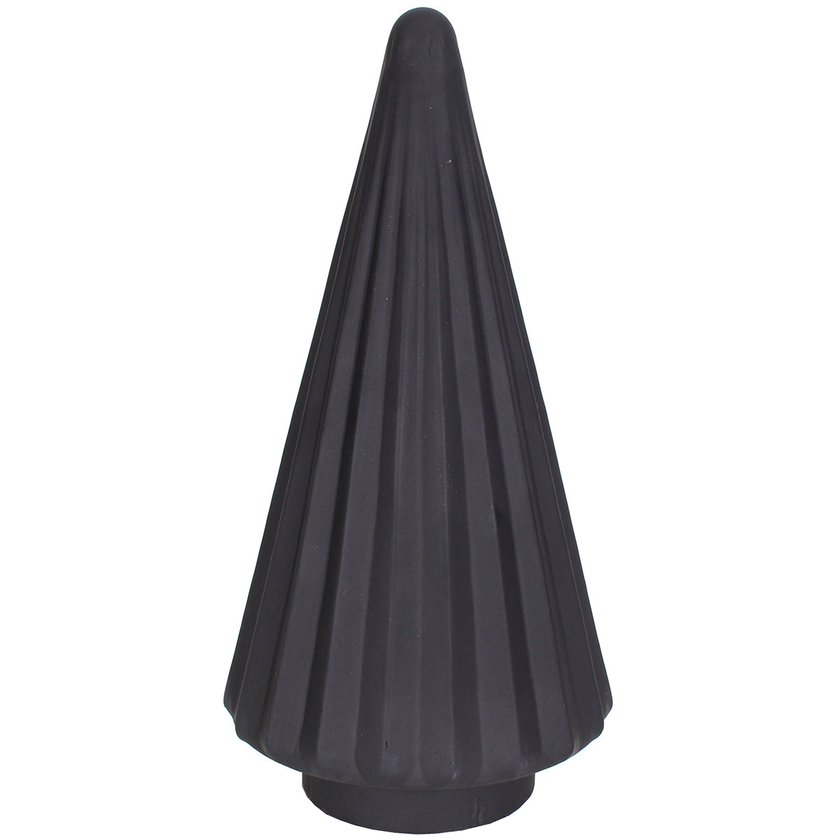 Xmas Tree Ribbed 5"W X 12"H Black Matte