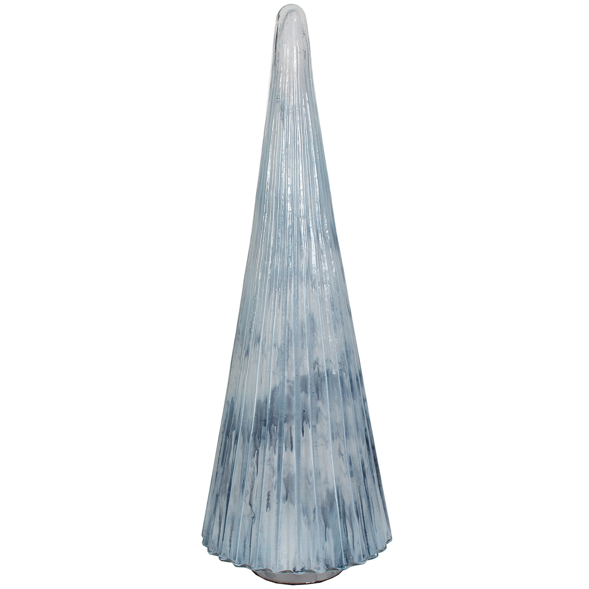 Xmas Tree Ribbed 9"W X 24"H Blue Marbleized