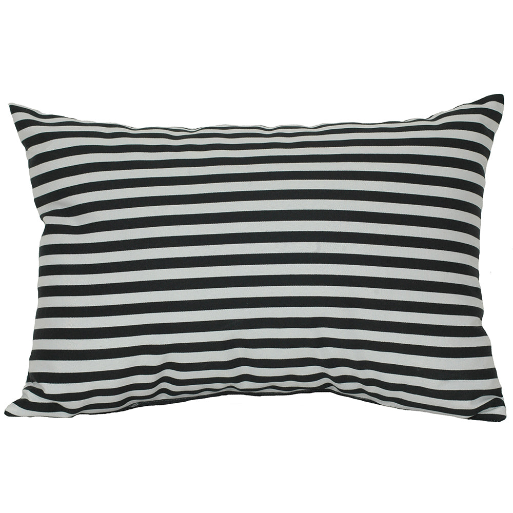 Outdoor Pillow 18" X 12" Gingham Plaid Black/White