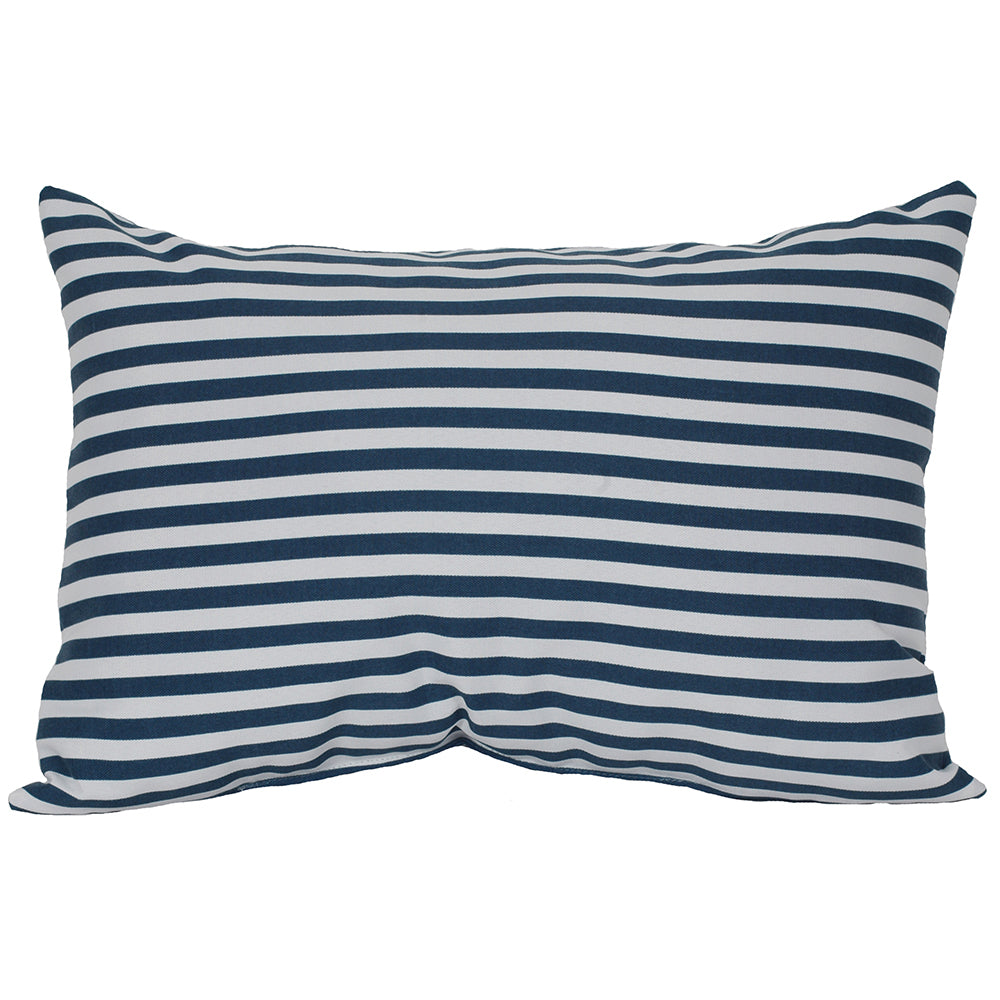 Outdoor Pillow 18" X 12" Trapeze Stripe Navy/White