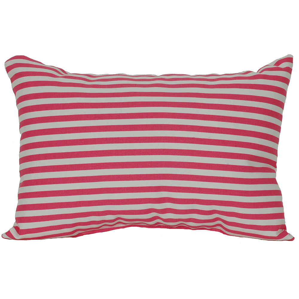 Outdoor Pillow 18" X 12" Trapeze Stripe Flamingo