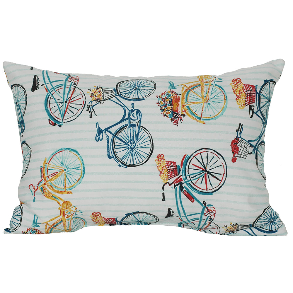 Outdoor Pillow 18" X 12" Big Bike Multi