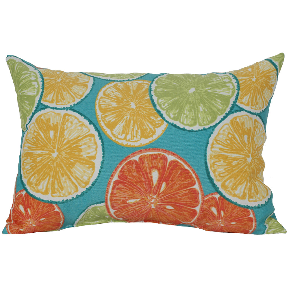 Outdoor Pillow 18" X 12" Summer Citrus Fruits