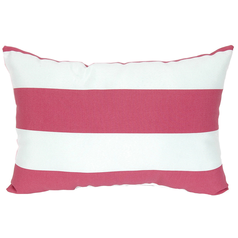 Outdoor Pillow 18" X 12" Cabana Stripe Fushia