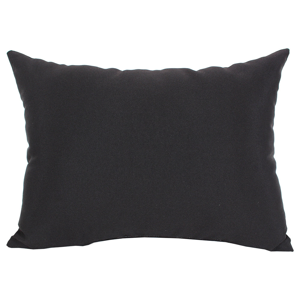 Outdoor Pillow 18" X 12" Solid Black