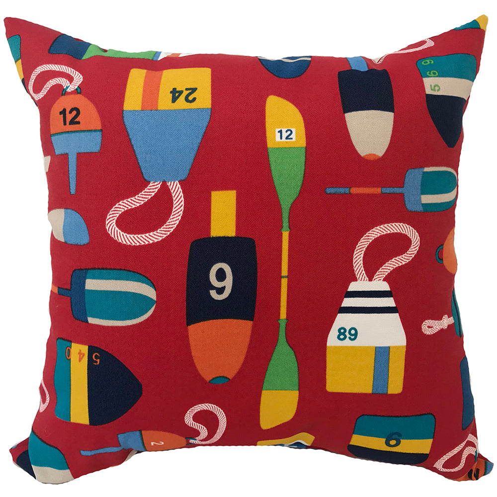 OUTDOOR PILLOW 16" BUOY & OAR CHERRY