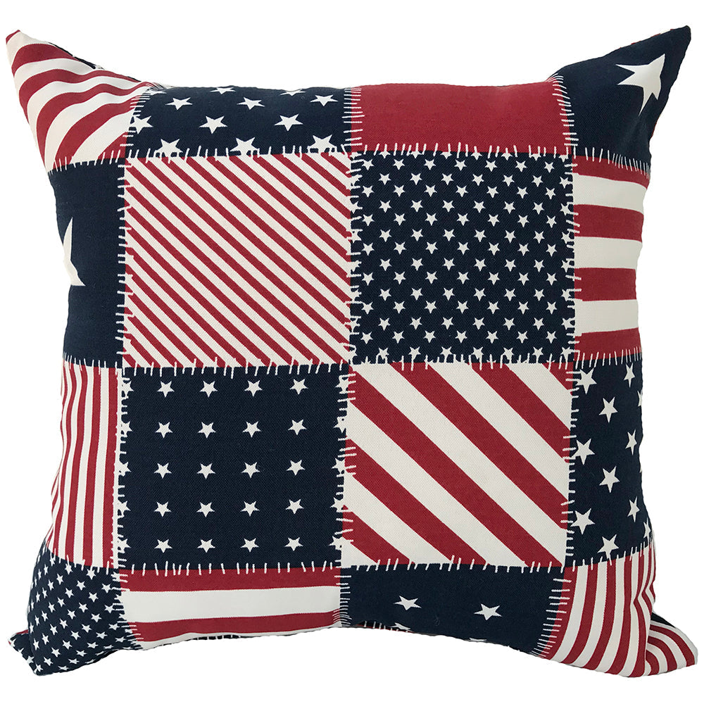 Outdoor Pillow 16" Star Patch Patriotic