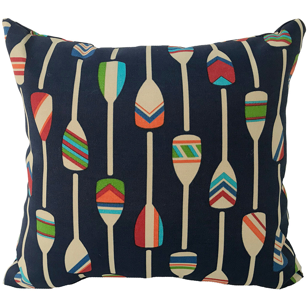 OUTDOOR PILLOW 16" PADDLES NAVY