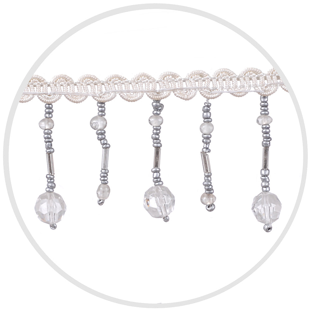 Beaded Glass Trim Clear Glass