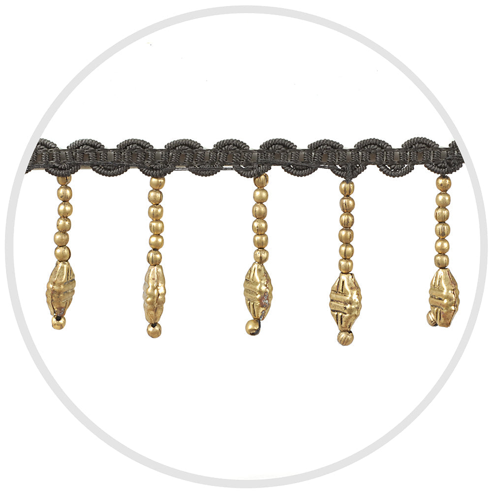 Beaded Metal Trim Antique Gold