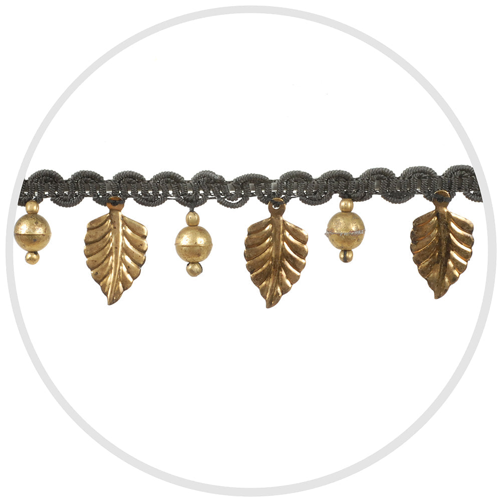 Beaded Metal Trim Antique Gold