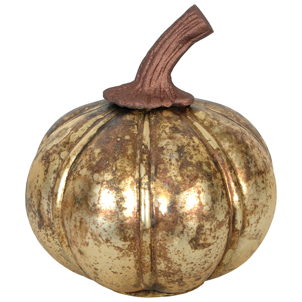 Pumpkin 5.5"W x 4.5"H Burnt Gold