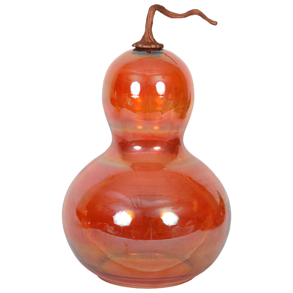 Gourd 9"W x 15"H Luster Orange