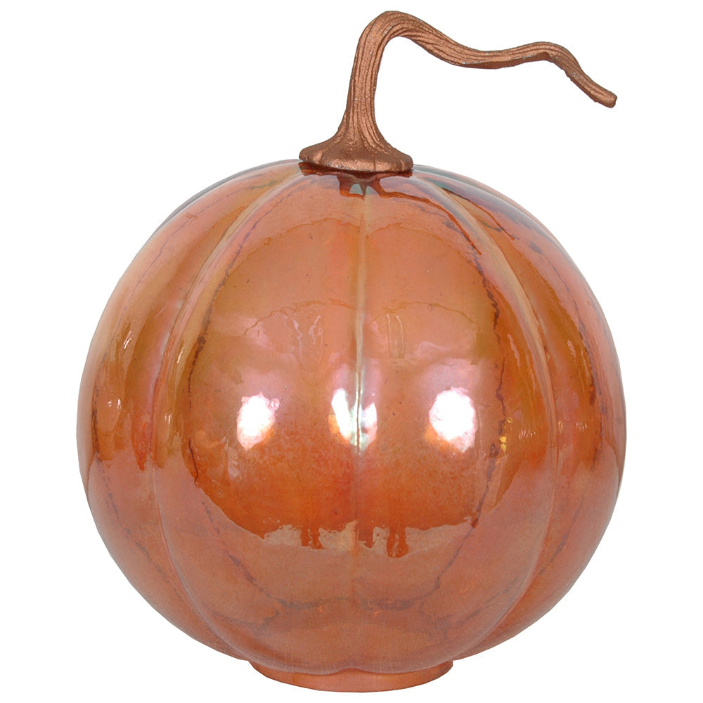 Pumpkin 8"W x 8"H Luster Orange