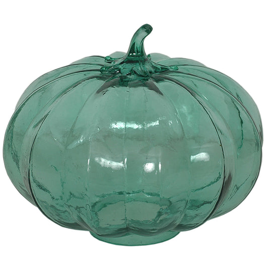 Pumpkin 8" W X 8" H Glass Herbal Green