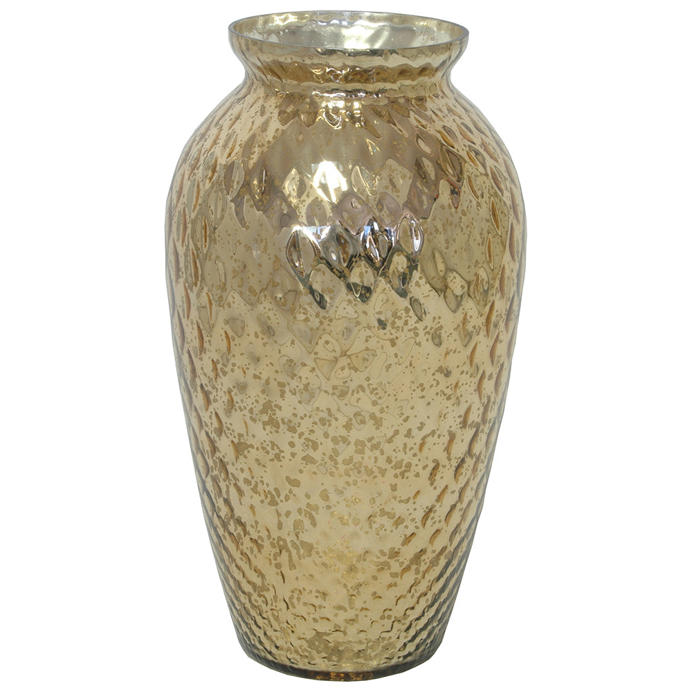 Vase 17.5"H x 9"W Mercury Glass Tobacco