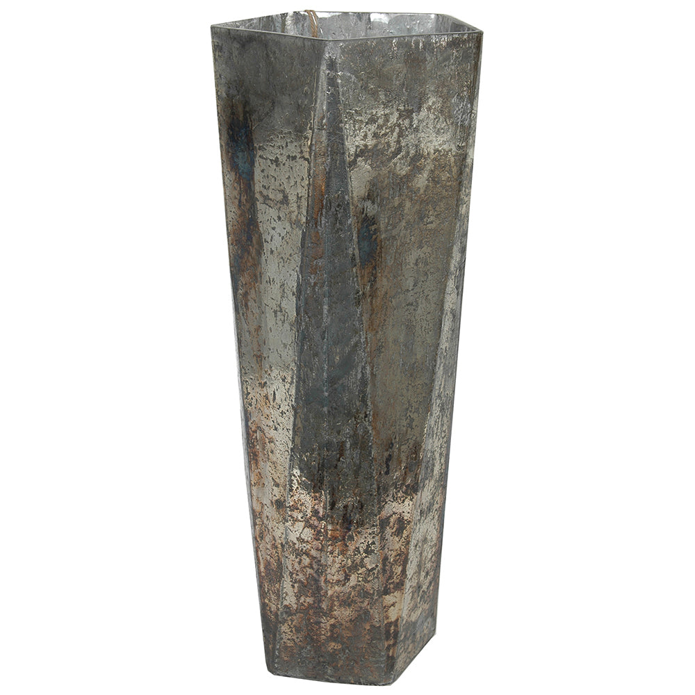 Vase 18"H x 6"W Glass Vintage Smoke