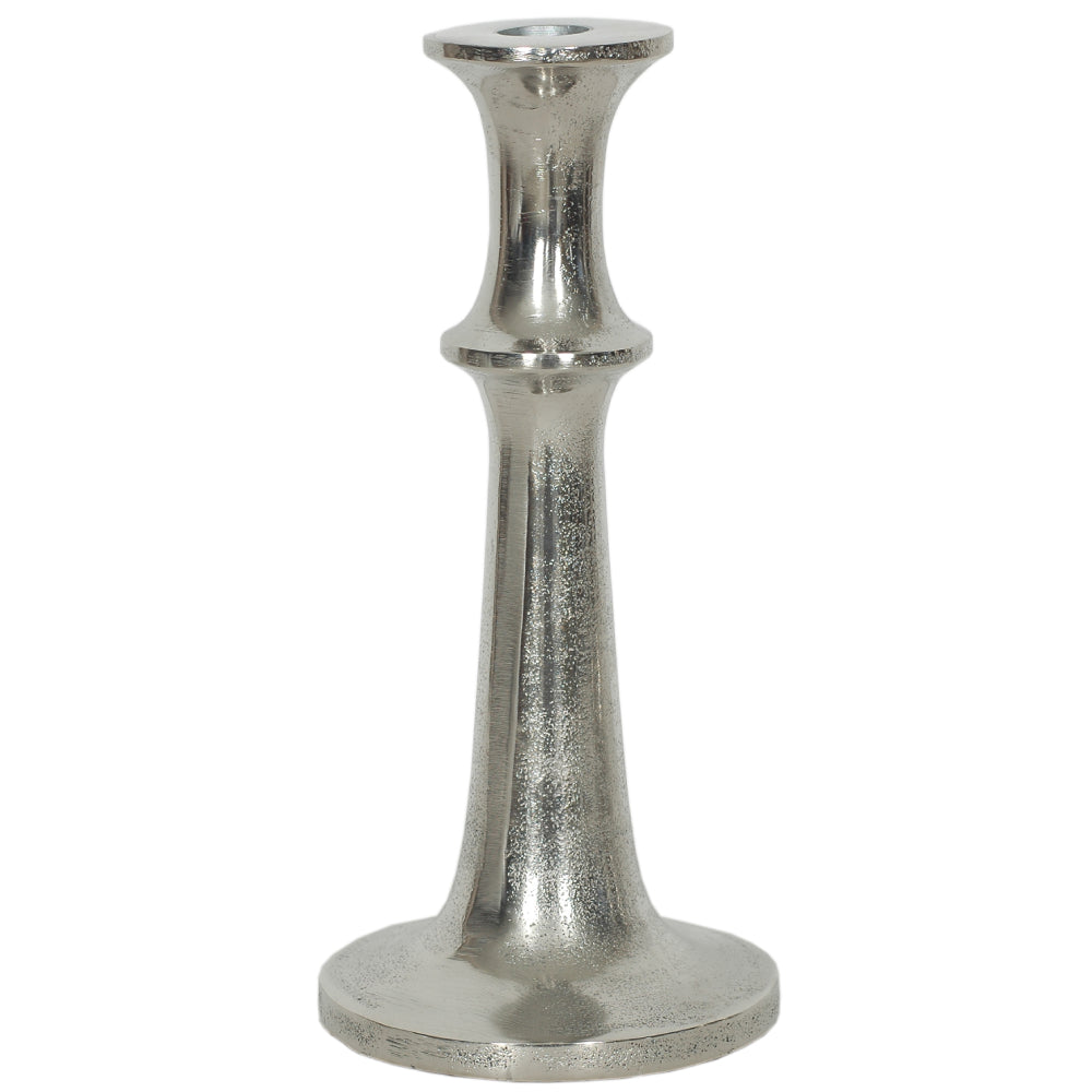 Candle Holder Aluminum Taper 10"H Silver